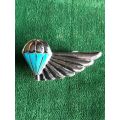101 AIR SUPPLY CHROME AND ENAMEL HALF WING- 2 PINS