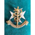 SA MILITARY HEALTH SERVICES CAP BADGE -WORN FROM 1980`S- 2X SCREW LUGS