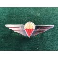 CISKEI DEFENCE FORCE,FREE FALL WING- MESS DRESS-ENAMEL CENTRE(NO COATING) CHROMED WINGS- 2 PINS
