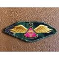 LESOTHO DEFENCE FORCE PARACHUTE FREE FALL WING-GOLD THREAD WINGS-EMBROIDERED ON CAMO