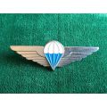 CISKEI DEFENCE FORCE BASIC-MESS DRESS,WING ,WHITE AND BLUE ENAMEL CENTRE WITH CHROME WINGS- 2 PINS