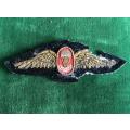 SA NAVY WING FOR PERSONNEL QUALIFIED TO INSTRUCT IN FREEFALL PARACHUTING-GOLD WIRE EMBROIDERED WITH