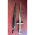 SWISS 1918 BAYONET WITH ITS LARGER HILT AND DOUBLE EDGE BLADE-MANUFACTURER ELSENER SCHEYZ-OVERALL LE