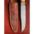 AUTHENTIC GERMAN HUNTING KNIFE,BOWIE SCHNEIDTEUFEL SOLINGEN,WITH STAGHORN HANDLLE-OVERALL LENGTH 295