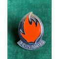 113 BATTALION CHROMED AND ENAMEL CAP BADGE-APPROVED IN 1980-2X SCREW LUGS