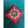RHODESIA ARMY CEREMONIAL PIP-GOLD WIRE EMBROIDERED ON RED FELT MATERIAL
