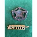 REGIMENT BOTHA CAP BADGE AND ONE TITLE-WORN 1930`S-1945- LUGS INTACT