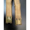 ORIGINAL BRITISH LEE-ENFIELD ,CANVAS .303 RIFLE SLING WITH BRASS ENDS