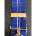 SOUTHERN CROSS DECORATION (SD) 1975-MINIATURE,SILVER MARKED WITH GOLD BAR TO MILITARY MERIT MEDALS 1