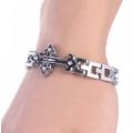 Exquisite Stainless Steel Men's Crystal Cross Bracelet in Complimentary Gift Box