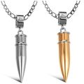 Elegant 316L Stainless Steel Link Chain With Rhinestone Bullet Pendant in Complimentary Gift Box