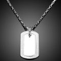 Stainless Steel Silver Chain With Dog Tag Pendant in Gift Box - Engrave Your Own Message