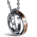Elegant 316L Stainless Steel Eternal Love Diamante Link Chain Necklace for Men in Gift Box