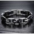 Elegant Stainless Steel & Silicone Men's Bracelet With Steel Spring Clasp in Complimentary Gift Box