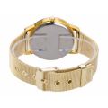 Elegant Ladies Golden Crystal Stainless Steel Mesh Band Analog Quartz Wrist Watch in Gift Box