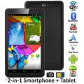 7" Android Smartphone Tablet, Wi-Fi, 3G, Dual Sim Cards, Dual Cameras, Touch Screen, 4GB, GPS- Black