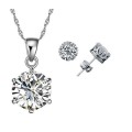Exquisite 925 Sterling Silver Twisted Chain Cubic Zirconia Jewelry Set in Complimentary Gift Box