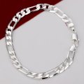 Elegant Men's 6mm Silver Stainless Steel Link Chain Bracelet in Complimentary Gift Box