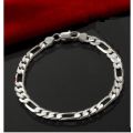 Elegant Men's 6mm Silver Stainless Steel Link Chain Bracelet in Complimentary Gift Box