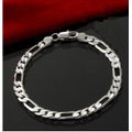 Elegant Men's 6mm Silver Stainless Steel Link Chain Bracelet in Complimentary Gift Box