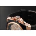 Elegant & Sporty V6 Stainless Steel & Silicone Men's Quartz Wrist Watch in Black & Gold