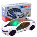 Electric 3D Bump-'n-Go Car with Four Transparent Colours & Music