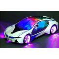 Electric 3D Bump-'n-Go Car with Four Transparent Colours & Music