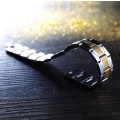 Trendy Stainless Steel Men's Geometric 2 Tone Men's Bracelet in Complimentary Gift Box