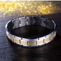 Trendy Stainless Steel Men's Geometric 2 Tone Men's Bracelet in Complimentary Gift Box