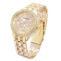 Elegant Ladies Geneva Crystal Quartz Chronograph Wrist Watch in Rose Gold, Gold and Silver