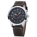 Elegant CURREN Military Leather Mens Wrist Watch - Black & Brown OR White & Brown