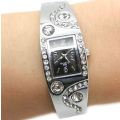 Beautiful Ladies WAVE Rhinestone & Crystal Bracelet Wrist Watches in SILVER