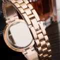 Elegant REALY Rose Gold & Rhinestone Ladies Wrist Watch With Stunning Inlay Detail