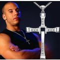 Fast & Furious Men's Stainless Steel Chain With Crystal Cross Pendant in Complimentary Gift Box