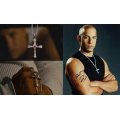 Fast & Furious Men's Stainless Steel Chain With Crystal Cross Pendant in Complimentary Gift Box