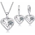 Exquisite Hollow Heart Cubic Zirconia Heart Shaped Jewelry Set in Complimentary Gift Box