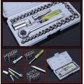 COMBO DEAL - 40 Piece Combination Socket Wrench Set PLUS 10 Piece Blade Fuses AND Tester Set