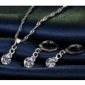 Elegant 925 Sterling Silver PATICO Crystal Lucky Number 8 Jewelry Set in Complimentary Gift Box