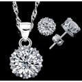 925 Sterling Silver Twisted Chain Cubic Zirconia Jewelry Set