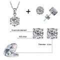 925 Sterling Silver Twisted Chain Cubic Zirconia Jewellery Set