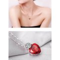 Exquisite Red Ruby Cubic Zirconia Heart Shaped Jewelry Set in Complimentary Gift Box - MOTHER'S DAY