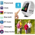 Bluetooth Smartwatch for Android - Pedometer, Sleep Monitor, Drink Reminder, Remote Camera - WHITE