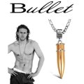 Elegant 316L Stainless Steel Link Chain With Solid Crystal Bullet Pendant in Complimentary Gift Box