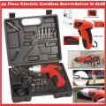 45 Piece Cordless Rechargeable Electric Drill & Screwdriver Set in Carry Case