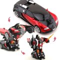2.4Ghz Buggati Remote Control TRANSFORMER Robot Car, Transforms in 1 Button - With Music & Lights