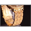 Elegant Ladies Geneva Crystal Quartz Chronograph Wrist Watch in Gold or Silver