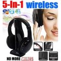 5 IN 1 Wireless Headphones - MP3 / MP4, PC, TV, CD, FM Radio
