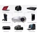 HD 1080P LED Multimedia Projector & Home Theater Cinema & Remote - AV, TV, VGA, HDMI, USB, SD, WTC