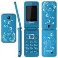 COOL!! Blue Flower Flip Phone, Dual Sim, Bluetooth, Camera, MP3, FM Radio For The Elderly & Children