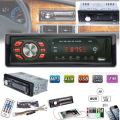 LED MP3 Car Radio & Remote - Supports USB, SD Card, AUX, 5V Charging, 4 x Speakers etc.
